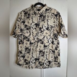 H&M Black and Cream Abstract Print Shirt